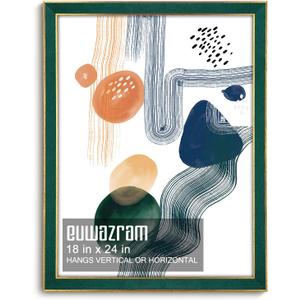 Suede 18x24 Frame - Single Frame, Christmas Elegant Green 18 x 24 Poster Frame, 18x24 Picture Frame for Artwork Puzzles Photos and Movie Posters