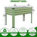 Galvanized Raised Garden Bed with Legs 2Pack, 48x24x32in Elevated Raised Garden Bed Outdoor with Drainage Holes, Planter Boxes for Gardening Vegetable Flower in Backyard, Patio, Balcony (Olive Green)