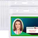 Durable & Heavy-Duty ID Badge Holders ~ Premium Quality, Clear Plastic, Waterproof & Dustproof ~ for ID Cards, Moms, Teachers, Tours, Events, Cruises & More (25 Pack, Horizontal) by Stationery King (Clear Small 2.5 X 3.74)