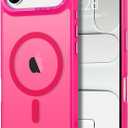 Hython Case for iPhone Air Case Magnetic Translucent Matte Phone Cases 6.5" [Compatible with MagSafe] Thin Slim Fit Shockproof Bumper Hard Protective Cover for Women Men Girls, Frosted Hot Pink