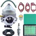 ADEFOL Carburetor Kit for Honda GCV190 Engine and Lawnmower HRB217 HRX217, Carburettor + Air Filter + Gaskets + Spark Plug + Fuel Filter Accessory Kit 9 in 1