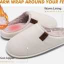 COFACE Mens Cozy Memory Foam Scuff Slippers Casual Slip On Warm House Shoes Indoor/Outdoor Sandal Slippers With Arch Support Rubber Sole Size 7-15 (Beige)