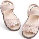 Bellocasa Toddler Girls Sandals Little Girl Summer Flat Sandal Baby Open Toe Outdoor Beach Holiday Dress Shoes Size 21