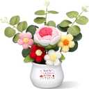 Suncalla Teacher Appreciation Gift Thank You for Helping Me Grow Presents Positive Handmade Crochet Pot for Teacher Boss Lady 2026 Graduation Retirement Gift(Roses)
