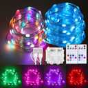 3 Pack Fairy Lights Battery Operated Color Changing String Lights with Remote, 16.4FT Twinkle Lights USB Plug or Battery Powered, Outdoor Christmas Decorations for Bedroom Wedding Party Indoor