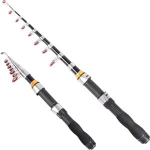 Telescopic Collapsible Extendable Fishing Rod for Saltwater and Freshwater, Lightweight and Compact Design (Full Extend 6.2 Feet)