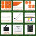 Orange 6 PCS Backyard Golf Game,Set with:6 Pop-Up Holes + 6 Flags + 12 Tee Boxes + 6 Game Balls + 1 Carrying Bag + 6 Connecting Ropes + 1 Scoreboard + 2 Clubs + 6 Golf Balls + 1 Manual,Outdoor