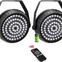 Battery Strobe Light Halloween, Rechargeable White Strobe Lights USB Powered Remote Control & Sound Activated Wireless LED Strobe Light for Party DJ Disco Stage Dance Wedding - 2Pack