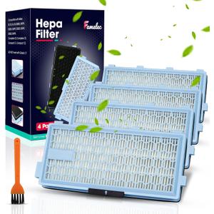 4 Pack for Miele Hepa Airclean 50 Filter, Compatible with Miele Hepa Filter SF-HA 50 Models S4, S5, S6, S8, Fits for C2 Compact, for C3, C2 Complete, Filter for Vacuum Cleaner