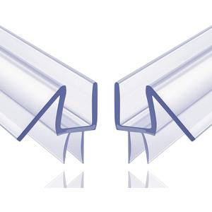 2-Pack Butecare Frameless Shower Door Bottom Seal for Glass Doors Stop Shower Leaks and Create a Water Barrier (3/8 x 39)