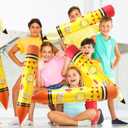 10pcs Large Inflatable Crayons & Pencil Balloons, Back to School Balloons 5 Jumbo Inflatable Pencil & 5 Crayons Decorations for Home Classroom Party