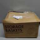 5 Pack Woven Storage Baskets for Shelves, Decorative Basket Closet Organizer Storage Bins for Clothes, Books, Pantry, Bathroom  Cotton Rope Shelf Baskets for Organizing and Decor, Gray & White