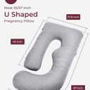 Momcozy Pregnancy Pillow Cover u Shaped, 57-inch Large Pregnancy Body Pillowcase Removable, Soft & Machine Washable Replacement Cover Fits Most 55/57 Inch