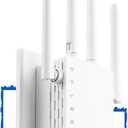 WiFi Extender Signal Booster,WiFi Extender Supports 150+ Devices, WiFi Repeater Dual Band 5GHz/2.4GHz, WiFi Booster Up to 13888 Sq.ft, EasyMesh Compatible, One Ethernet Port