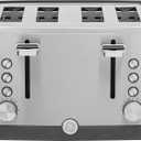 GE Stainless Steel 4 Slice Toaster | Extra Wide Slots for Bagels, Breads, Waffles & More | 7 Shade Options | Countertop Kitchen Essentials | 1500 watt