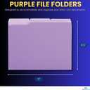 1InTheOffice Purple File Folders, 1/3 Cut Tabs, Letter Size, Violet, 25-Pack
