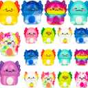 24 Pack Axolotl Slow Squishy Toys Soft Stress Relief Fidgets Toys for Kids Boys Girls Party Favors Novelty Prizes