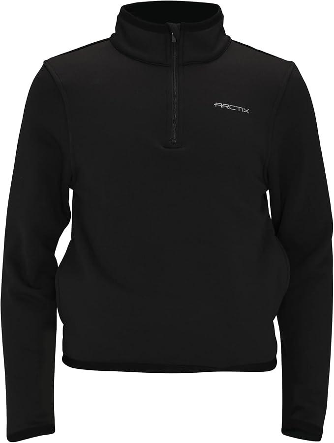 Arctix Kids Performance Half Zip Top, Black, XLarge