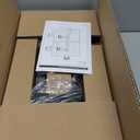 UPGRAVITY Dual Monitor Stand with Built-in Power Outlet, Vertical Stack Freestanding Monitor Mount for 13-32 inch Flat Curved Computer Screen, Metal Base, Height Adjustable, Max VESA 100x100mm