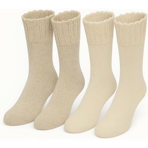 Heat Logic Womens Thermal Socks, Hiking Warm Winter Thick Thermal Crew, Cozy, Cabin & Boot Socks, With & Without Grippers, One Size