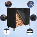 ESSORT Firewood Rack Cover, Outdoor Log Rack Cover 4 feet 420D Waterproof, Winterproof Weatherproof Tarp Cover for Dry Wood Pile Holder 48"x24"x42", black