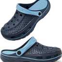 INMINPIN Women Men Orthopedic Clogs Arch Support Garden Shoes Sandals Slippers with Plantar Fasciitis Insoles (9.5-10.5 Women/7.5-8.5 Men, Retro Navy)