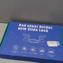 Bed Lock Sheet Holders Fit All Sheet Size, New Upgrade Sheet Straps Keep Sheets Firm & Tight, Bed Fitted Sheet Holder for Corners, Sheet Clips, Mattress Sheet Holder Strap, Sheet Secure Lock Fasteners (White+clear Slider Lock)