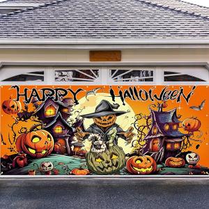 Crenics Giant Halloween Garage Door Banner, 7 x 16 Ft, Creative Funny Indoor/Outdoor Decoration