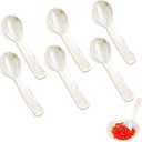 Patelai 9  Pieces Set of Caviar Spoons Mother of Pearl Spoons with Hand Craft W Round Handle for Caviar, Egg, Ice Cream, Coffee, Restaurant Serving (7cm/2.75 Inch)
