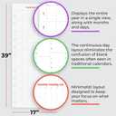 2 x Large Wall Calendar 2026 (39 x 17 inches - Rolled) Dry Erase Calendar for Wall, Erasable Wall Planner, Vertical Layout, Quality Large Print, Gloss Lamination, Minimalist Design.