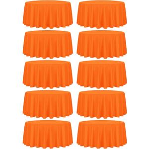 fani 10 Packs Orange Round Tablecloth - 120 Inch, Polyester