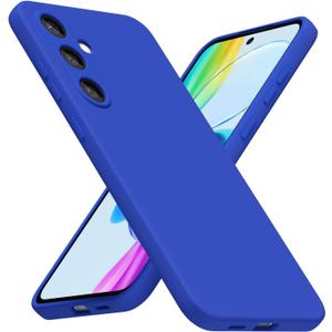 LoeoeL for Samsung Galaxy S25 Phone Case Silicone, Minimalist Ultra Thin Slim Soft Rubber Gel Solid Color Matte TPU Cute Case for Women Men, Girly Plain Aesthetic Design & Camera Cover, Royal Blue