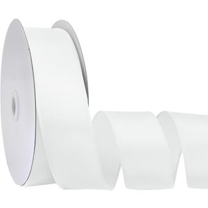 White 1.5 Inch Continuous 25 Yards Satin Wired Ribbon for Gift Wrapping Bows Making Home Decor Wreaths Garland Crafts Christmas Tree Bows