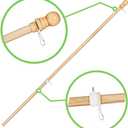 Evergreen Flag Solid Wood 56 Flag Pole with 2 Adjustable Ring Clips and Spinning Anti-Wrap Tube | Weatherproof Outdoor Outside Wall Mounted | Pole Only