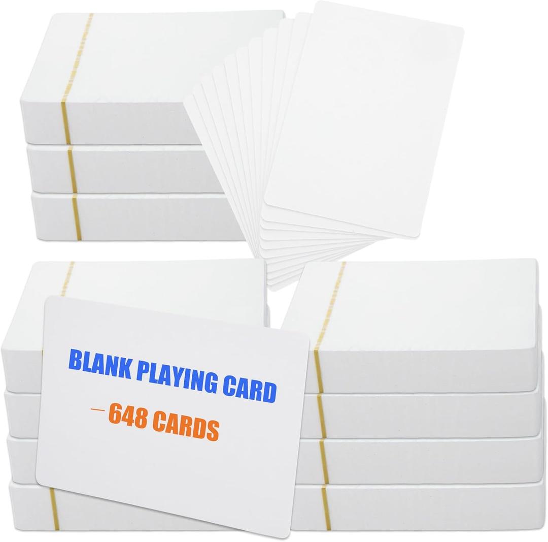 648PCS White Blank Playing Card, Blank Playing Cards to Write On, 2.5" x 3.5" Printable Index Flash Card for DIY Vocabulary Study Card, Game, Gift, Message Cards