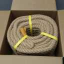 Twisted Manila Jute Rope (3/4 in x 100 ft) Natural Thick Hemp Rope for Crafts, Nautical, Railings, Hammock, Decorating
