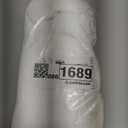 NICETOWN White Faux Linen Kitchen Curtains 36 inches Long, Rod Pockets & Back Tab Semi Sheer Privacy with Light Filtering Short Window Drapes for Cafe/Kids Room, W42 x L36, 2 Panels