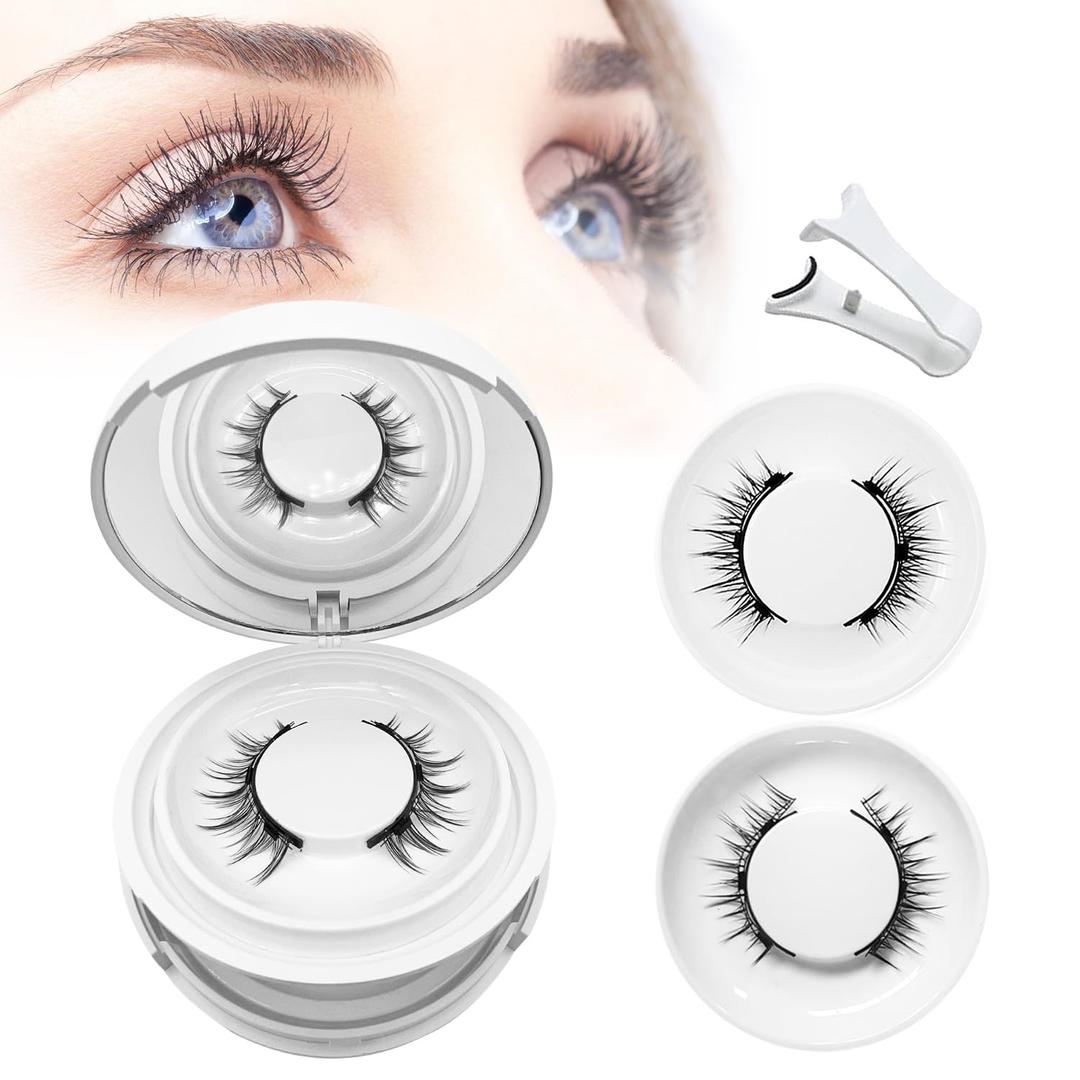 Meylora Magnetic Eyelashes with Applicator Natural Look, Reusable Eyelashes Magnetic Lashes, No Glue Needed Wispy False Lashes Kit Easy to Wear and Remove (Camellia+Devil)
