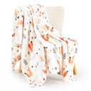TILLYOU Toddler Flannel Blanket - Warm and Cozy Baby Blanket for Boys and Girls, Smooth and Creamy Blanket, Cute and Lightweight, 40×50 inches, Fox Party