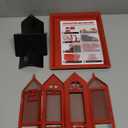 POKSAUAE Outdoor Metal Mesh Wild Bird Feeder House - 3 Feeding Ports, Ideal for Finches, Cardinals & Chickadees, Large Capacity, Weatherproof & Durable, Red