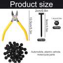 100pcs Nylon Universal Cable Tie Buckles, Nylon Multipurpose Self-Locking Zip Clips Tie Strap Holders with Pliers Suitable for Cars Motorcycles Daily Repair