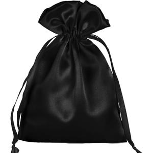 50 Pack 5X7 Satin Bags - Black Gift, Jewelry, Drawstring, Wedding, Baby Shower, Party Favor Bags