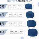 5FT Bean Bag Chair,Giant Bean Bag Chairs for Adults,Big Bean Bags with Memory Foam Filled, Large Beanbag Chairs with Chevron Plush Cover-Blue, 5FT-50"x50"x24"