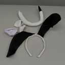 Dachshund Dog Costume Set, Dog Ears Headband Tail Bow Tie Nose Dachshund Gifts, Puppy Animal Ears Costumes Party Accessories for Women Girls (Black White)