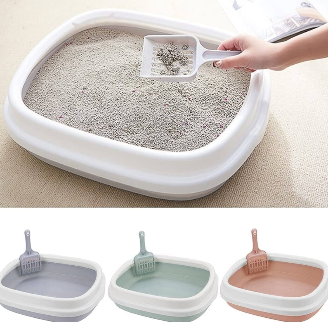 Cat Litter Box Open Top Kitty Litter Box Tray Potty Toilet for Small Medium Cats 15x12inch 6Pack