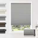 Joydeco No Tools No Drill Window Blinds for Indoor Windows, Blackout Shades Cellular Shades Cordless, No Drill Blinds for Windows, Window Shades for Home, Bedrooms, Doors (Grey, 22" W x 64" H)
