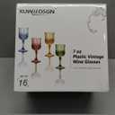 XUWAIDSGN 16 Pcs 7oz Plastic Vintage Wine Glasses Drinking Glasses Unbreakable Wedding Glassware Crystal Water Goblets Reusable Drinkware Vintage Champagne Flutes (16, Dark Green)