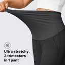 G4Free EverGoing Maternity Pants Over the Belly Yoga Dress Work Stretchy Lounge Pregnancy Wide Leg Trousers with Pockets (L)