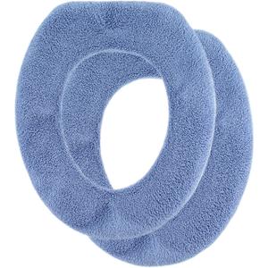 Soft Toilet Seat Cover - Plush & Thick Fabric Toilet Seat Warmer for Round & Elongated 14x18" Toilet Seats - Reusable, Machine-Washable, Easy-Install -Gift-Ready Packaging- Infinity Blue