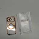 Misscase for iPhone 17 Pro Magnetic Glitter Case Compatible with MagSafe,Full Protection Slim Shockproof Anti-Scratch Case with Camera Lens Protector Plating Bling Dust-Proof Net Orange